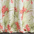 Zasłona biała w czerwone kwiaty 140x250 cm przelotka - MARI