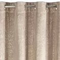 Zasłona brązowo, złota z welwetu zdobiona błyszczącym nadrukiem 135x250 cm złote przelotki - BETHY