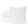 Poszewka na poduszkę 45x45 cm z tkaniny szyfonowej kolor biały zdobiona moherową nicią TIFFANY Eva Minge