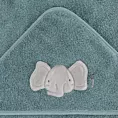 Ręcznik kąpielowy dziecięcy 100x100 cm bawełniany kolor niebieski z kapturem i aplikacją słonika 400 g/m2 BABY 59