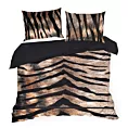Pościel 160x200 cm z makosatyny bawełnianej kolor brązowy, czarny z motywem zwierzęcym Eva Minge