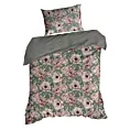 Pościel 140x200 cm bawełniana kolor stalowy, różowy z wzorem kwiatowym styl romantyczny SPRING 53