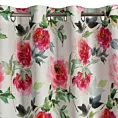Zasłona biało, różowa z malarskim motywem kwiatów 140x250 cm przelotka - PETRA