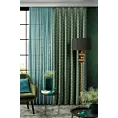 Zasłona szyta na flexach czarno turkusowa z miękkiej, lekko połyskującej tkaniny