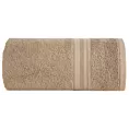 Ręcznik kąpielwoy 50x90 cm bawełniany kolor beżowy z bordiurą w paski 550 g/m2 ELEN