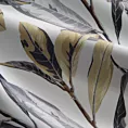 Zasłona biało, musztardowa z nadrukiem botanicznym zaciemniająca 140x250 cm przelotka - LAVIN