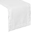 Bieżnik na stół 40x140 cm biały zdobiony koronką - SUSAN