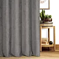 Zasłona szyta na taśmie 5 cm popielata z miękkiej w dotyku tkaniny szenilowej