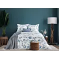 Pościel 160x200 cm bawełniana kolor jasnoniebieski, biały z motywem botanicznym PALERMO 6 Terra Collection