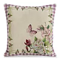 Poszewka na poduszkę 45x45 cm bawełniana, gobelinowa beżowo, różowa z kwiatowym motywem GOB