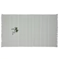 Ręcznik plażowy 90x170 bawełniany kolor stalowy z nadrukiem kontrastujących paseczków i frędzli 350 g/m2 ELBA