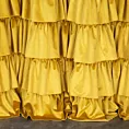 Zasłona welwetowa musztardowa zdobiona falbanami 140x250 cm taśma - CHARLOTTE