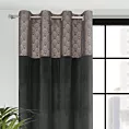 Zasłona czarna z aplikacją z błyszczącego welwetu 140x250 cm przelotka - AGNES - Design 91