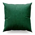 Poszewka szyta SAFARI ciemnozielona z miękkiej welwetowej tkaniny z połyskiem