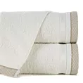 Ręcznik do rąk 30x50 cm bawełniany kolor kremowy z bordiurą w paski 500 g/m2 ABBIE