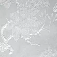 Zasłona biało, srebrna zdobiona nadrukiem błyszczących kwiatów 140x250 cm przelotka - CELIA