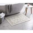 Dywanik łazienkowy bawełniany 60x95 cm zdobiony wytłaczanym roślinnym motywem