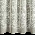 Zasłona beżowa z tkaniny o naturalnym wyglądzie zdobiona szenilowym haftem 140x250 cm przelotki - LILY