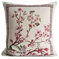 Poszewka na poduszkę 45x45 cm bawełniana, gobelinowa różowo, naturalna inspirowana japońskim motywem kwiatu wiśni THAI