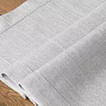 Obrus srebrny 145x280 cm o płóciennym splocie BIANCA 1 z dodatkiem błyszczącej nici wykończony podwójną listwą na brzegach