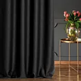Zasłona szyta na flexach czarna z miękkiej, matowej tkaniny w stylu eko o naturalnym splocie