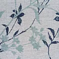 Firana biało, niebieska półprzezroczysta z lekkiej matowej etaminy z nadrukiem kwiatów 140x250 cm przelotka FIONA
