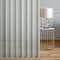Firana szyta na taśmie 5 cm naturalno kremowa z matowej etaminy w pionowe pasy, wykończona obciążnikiem
