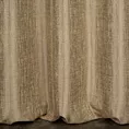 Zasłona szyta na taśmie 5 cm beżowa z tkaniny melanżowej przetykanej błyszczącą nicią