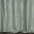 Zasłona szyta na taśmie 5 cm MALLORCA miętowo złocista z miękkiej tkaniny szenilowej przetykanej błyszczącą nicią