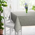 Obrus szyty jasnoszary o naturalnym, luźnym splocie w stylu eko