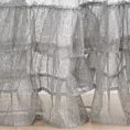 Firana szara z puszystą nicią i falbanami 140x270 cm taśma RAJA