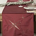 Bieżnik świąteczny na stół 40x140 cm bordowy welwetowy zdobiony szampańskimi gwiazdkami
