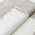 Komplet serwet 4 szt biało, srebrny 30x40 cm EMMA z mereżką i ozdobną listwą 4 szt