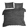 Pościel 220x200 cm gładka z polaru kolor stalowy FLANO