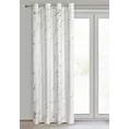 Zasłona welwetowa biało, złocista zdobiona marmurkiem, złote przelotki 140x250 cm przelotka - MOLLY