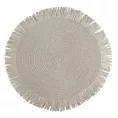 Podkładka okrągła na stół szara średnica 38 cm BOHO 1 pleciona z frędzlami