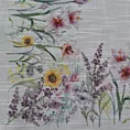 Obrus naturalno, zielony 140x220 cm SUMMER 9 zdobiony nadrukiem letnich kwiatów