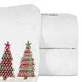 Ręcznik kąpielowy świąteczny 70x140 cm bawełniany kolor biały 450 g/m2 SANTA