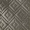 Narzuta welwetowa ciemnobeżowa 220xx240 cm pikowana metodą hot press w geometryczny wzór ARIEL 3 Eurofirany Classic