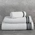 Ręcznik kąpielowy 50x90 cm bawełniany kolor jasnosrebrny w pasy 500 g/m2 MADLEN