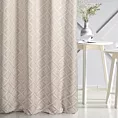 Zasłona szyta na taśmie 5 cm CROWN4 kremowo złocista z eleganckiej tkaniny z geometrycznym wzorem 3D i delikatnie błyszczącą nicią