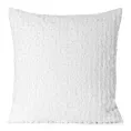 Poszewka na poduszkę 45x45 cm z tkaniny szyfonowej kolor biały zdobiona moherową nicią SELMA Eva Minge