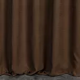Zasłona szyta na taśmie 5 cm ciemnobrązowa z miękkiej, matowej tkaniny w drobny geometryczny wzór