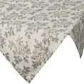 Bieżnik na stół beżowo, kremowy 85x85 cm z żakardowej tkaniny NOEL z motywem świątecznym przetykany błyszczącą nicią