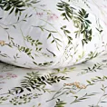Pościel 160x200 cm bawełniana kolor biały, ciemnozielony z wzorem roślinnym VANESS