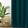 Zasłona ciemnoturkusowa z gładkiej tkaniny zaciemniającej typu - BLACKOUT 135x250 cm przelotka - PARISA - Design 91