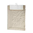 Dywanik łazienkowy bawełniany 60x95 cm zdobiony wytłaczanym roślinnym motywem