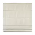 Roleta rzymska jasnobeżowa z gładkiej, zaciemniającej tkaniny z wyraźnym splotem