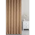 Zasłona szyta na taśmie 5 cm jasnobrązowa z miękkiej tkaniny o welurowej strukturze i wyraźnym splocie