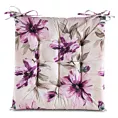 Poduszka na krzesło 40 x 40 x 5 cm wodoodporna kremowo, różowa zdobione roślinnym wzorem GARDEN
